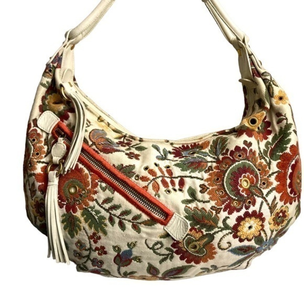 Salvatore ferragamo rare embroidered hobo bag